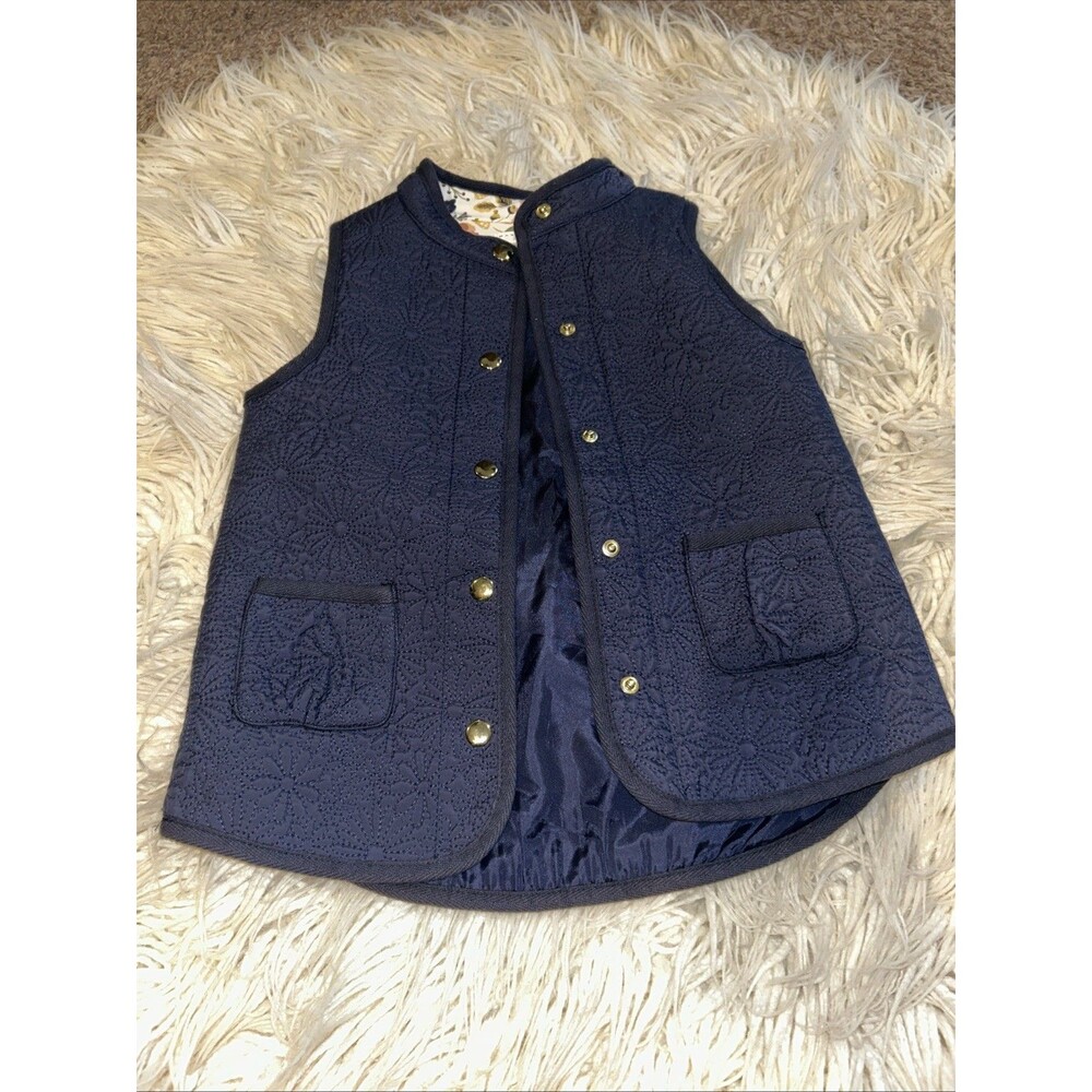 Max studio kids Girls Small 5/6 Navy Floral Vest
